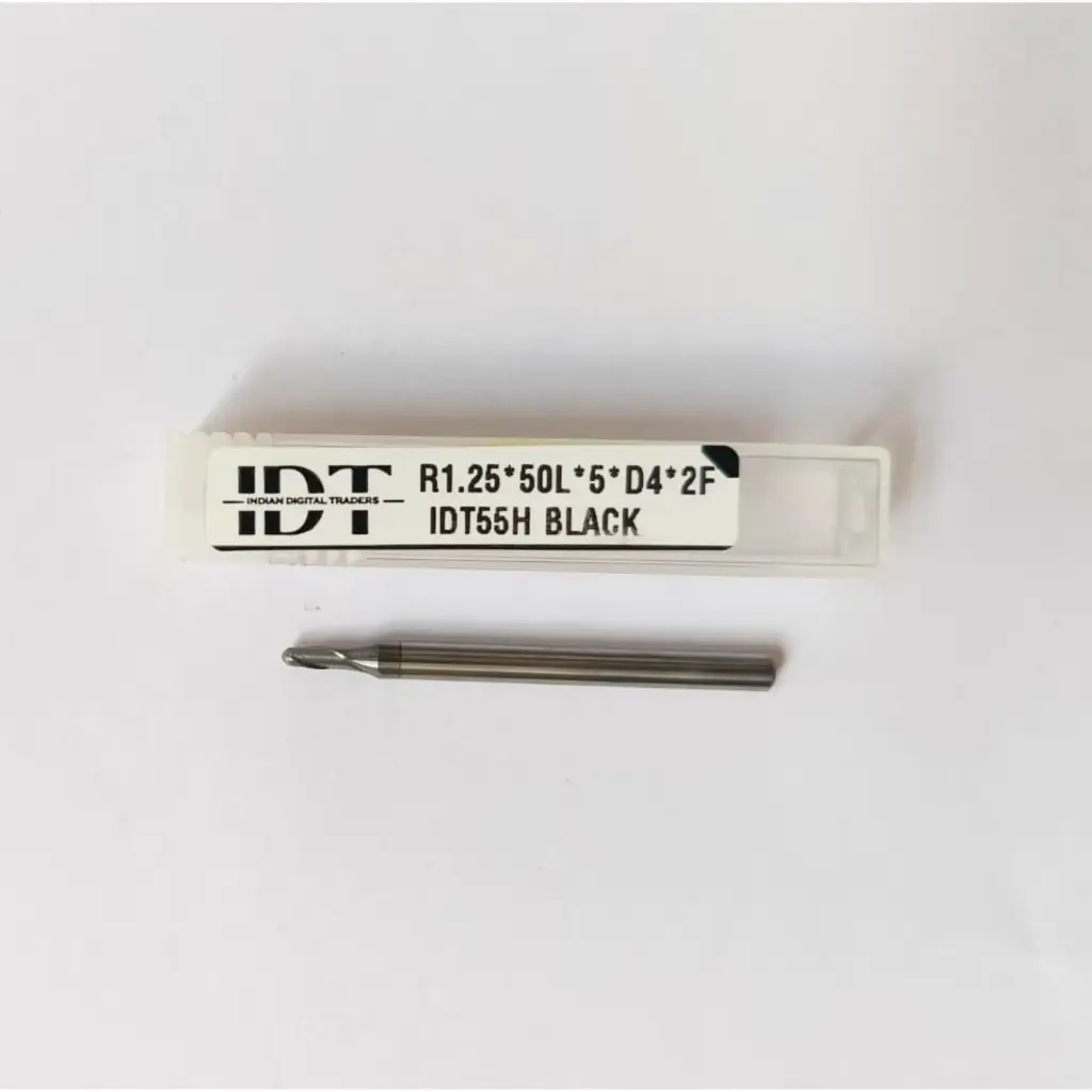 Carbide Ballnose R1.25*50L*FL5*d4*2F 55HRC Black Premium