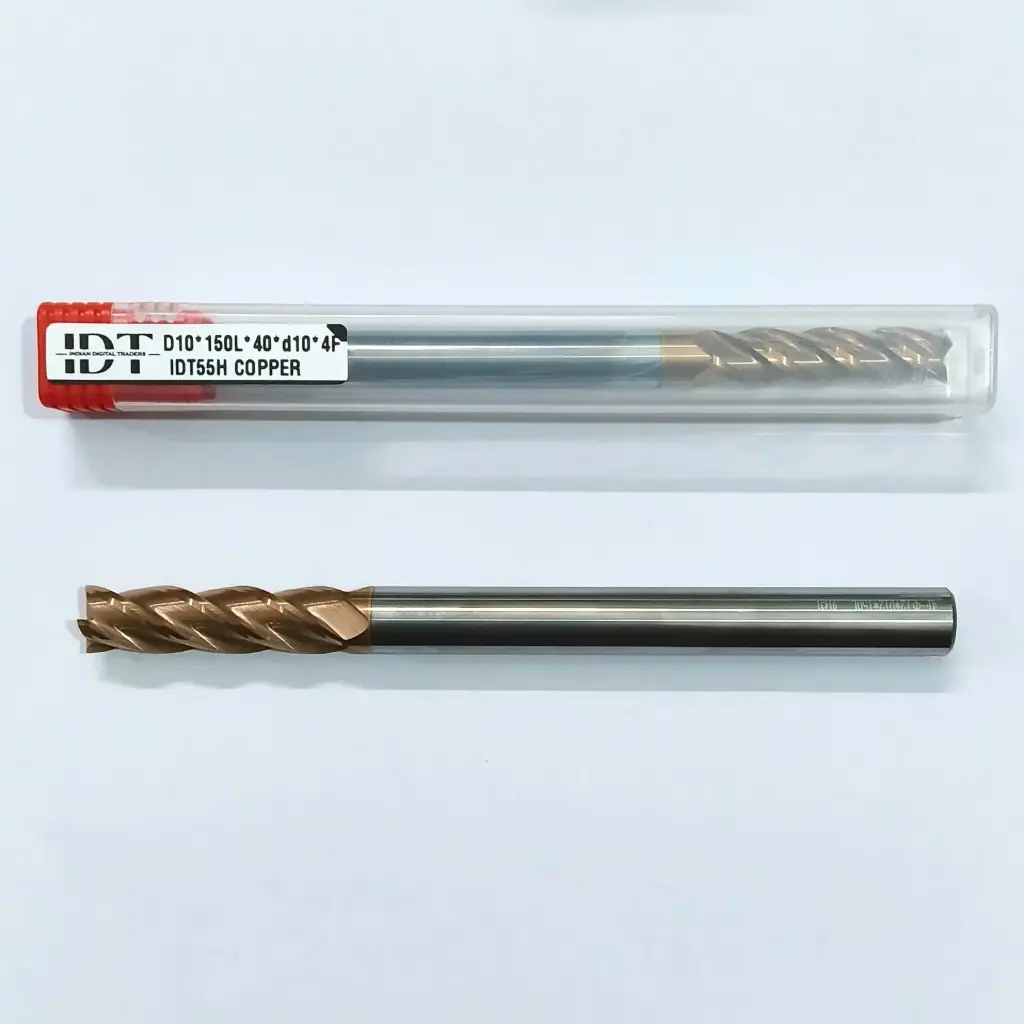 Carbide Endmill D10*150L*FL40*d10*4F 55HRC Copper Red Nobe