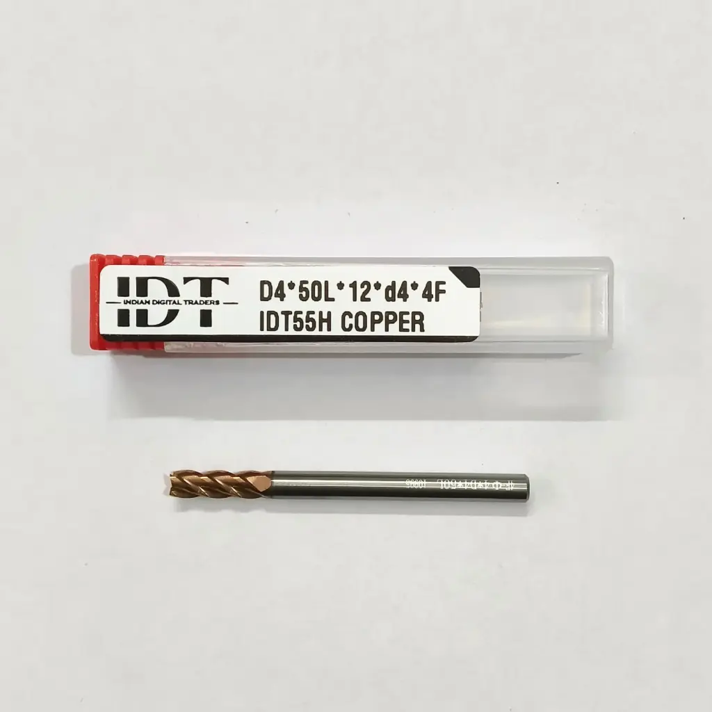 Carbide Endmill D4*50L*FL12*d4*4F 55HRC Copper Red Nobe