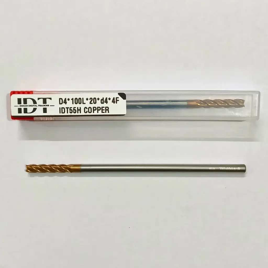 Carbide Endmill D4*100L*FL20*d4*4F 55HRC Copper Red Nobe