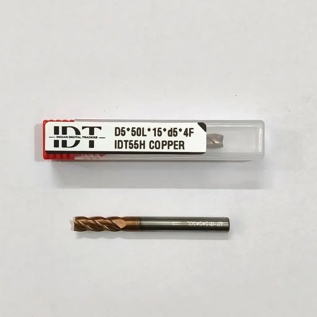 Carbide Endmill D5*50L*FL15*d5*4F 55HRC Copper Red Nobe