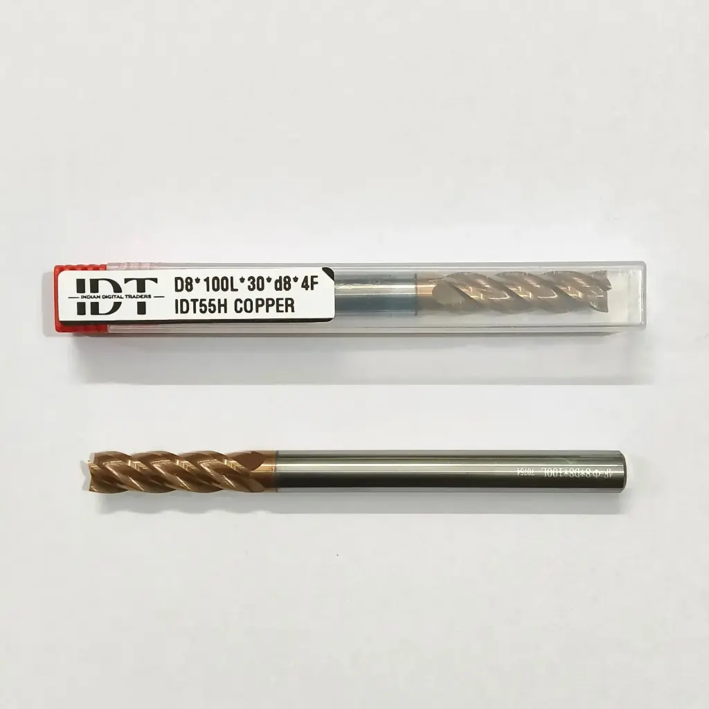Carbide Endmill D8*100L*FL30*d8*4F 55HRC Copper Premium