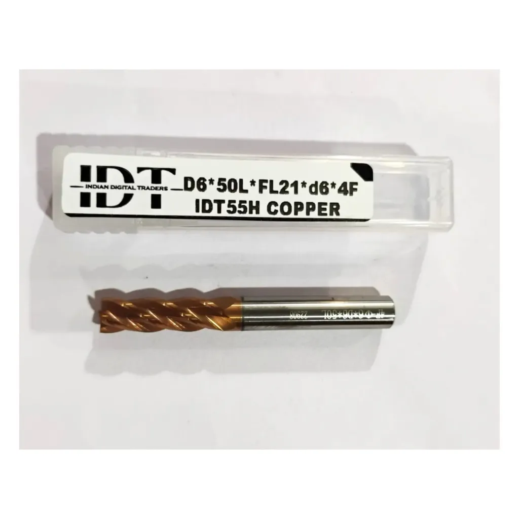 Carbide Endmill D6*50L*FL21*d6*4F 55HRC Copper Premium