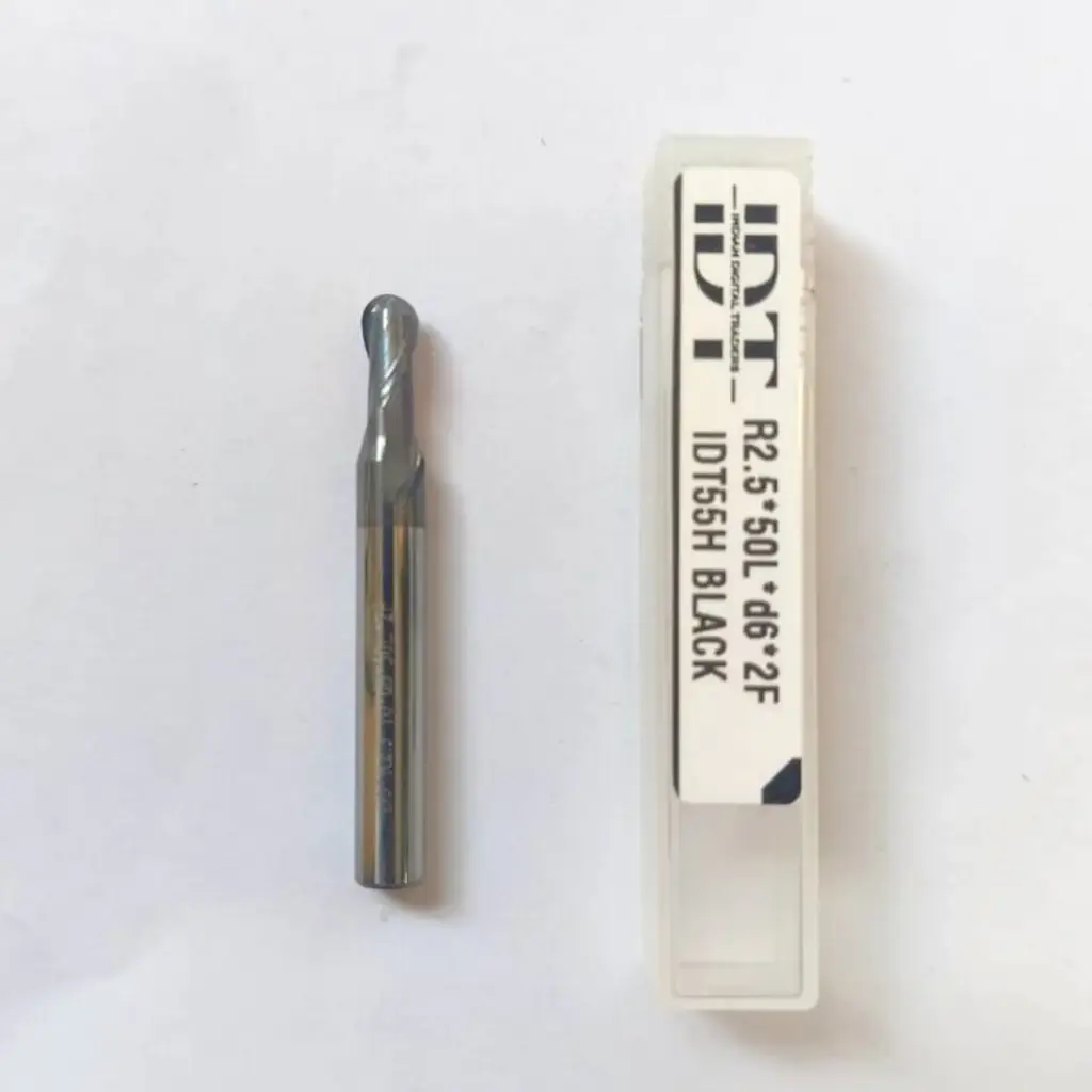 Carbide Ballnose R2.5*50L*d6*2F 55HRC BLACK (6mm shank)