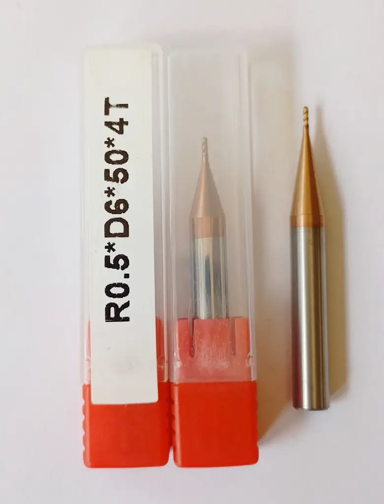 Carbide Ballnose R0.5*50L*d6*4F 55HRC COPPER (6mm shank)