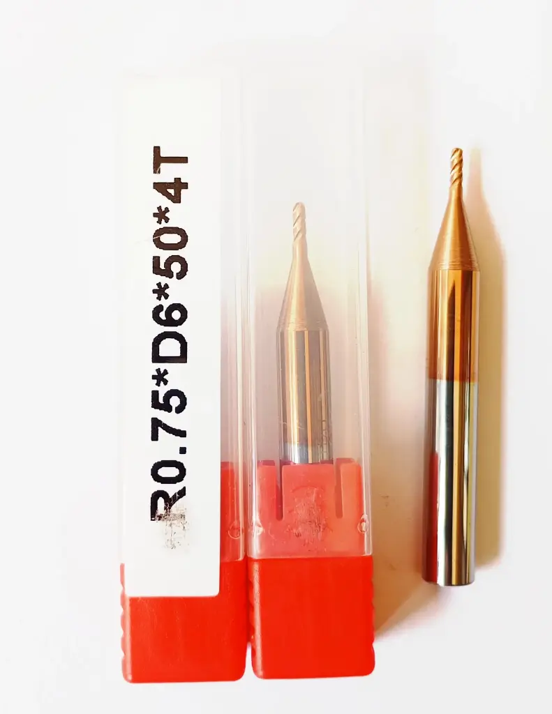 Carbide Ballnose R0.75*50L*d6*4F 55HRC COPPER (6mm shank)