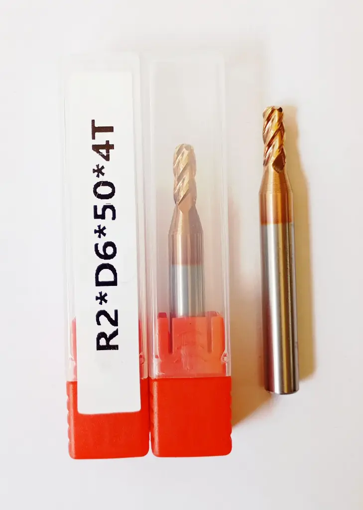 Carbide Ballnose R2*50L*d6*4F 55HRC COPPER (6mm shank)