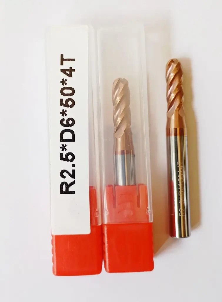 Carbide Ballnose R2.5*50L*d6*4F 55HRC COPPER (6mm shank)