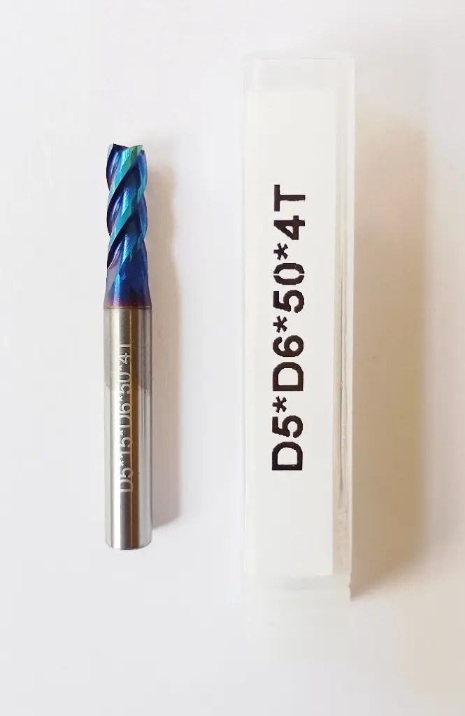 Carbide Ballnose R2*50L*d6*4F 65HRC BLUE (6mm shank)