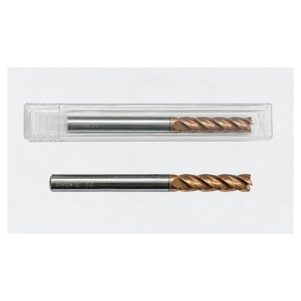 Carbide Endmill D10*100L*FL30*d10*4F 55HRC Copper White Nobe